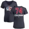 Women's Corson Ceulemans Name and Number Banner Wave V-Neck T-Shirt - Navy