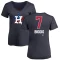 Women's Craig Biggio Name and Number Banner Wave V-Neck T-Shirt - Navy