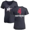 Women's Craig Hartsburg Name and Number Banner Wave V-Neck T-Shirt - Navy