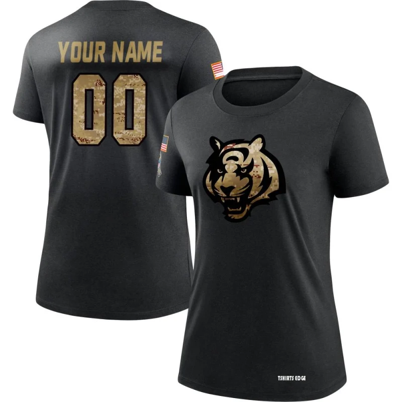 Women's Custom 2020 Salute To Service Performance T-Shirt - Black -  Tshirtsedge