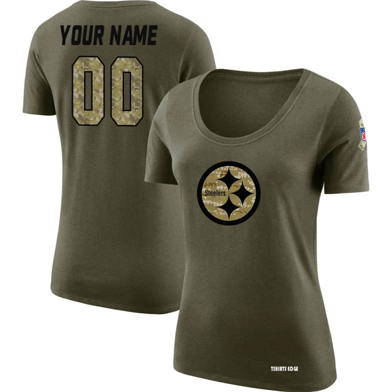 Women's Custom Legend Salute to Service Scoop Neck T-Shirt - Olive -  Tshirtsedge