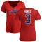 Women's Damar Hamlin Name & Number Slim Fit T-Shirt - Red