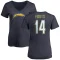 Women's Dan Fouts Name & Number Slim Fit V-Neck T-Shirt - Navy