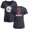 Women's Dana Barros Name and Number Banner Wave V-Neck T-Shirt - Navy