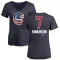 Women's Dansby Swanson Name and Number Banner Wave V-Neck T-Shirt - Navy