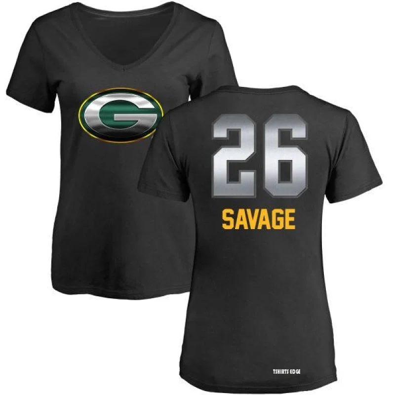 Tshirtsedge Women's Darnell Savage Midnight Mascot T-Shirt - Black