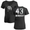 Women's Dave Dravecky Midnight Mascot V-Neck T-Shirt - Black