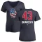 Women's Dave Dravecky Name and Number Banner Wave V-Neck T-Shirt - Navy