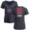 Women's Davey Lopes Name and Number Banner Wave V-Neck T-Shirt - Navy