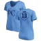 Women's David Cone RBI Slim Fit V-Neck T-Shirt - Light Blue