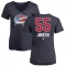 Women's David Jiricek Name and Number Banner Wave V-Neck T-Shirt - Navy