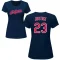 Women's David Justice Name & Number T-Shirt - Navy