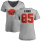 Women's David Njoku Name & Number Slim Fit T-Shirt - Ash