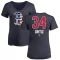 Women's David Ortiz Name and Number Banner Wave V-Neck T-Shirt - Navy