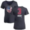 Women's David Ross Name and Number Banner Wave V-Neck T-Shirt - Navy