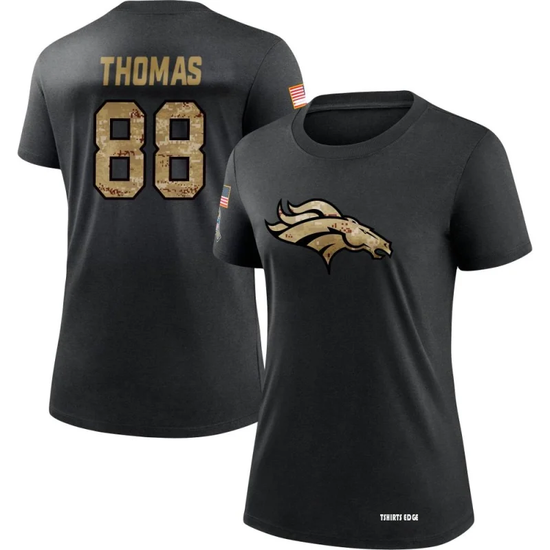 Women's Demaryius Thomas 2020 Salute To Service Performance T-Shirt - Black  - Tshirtsedge