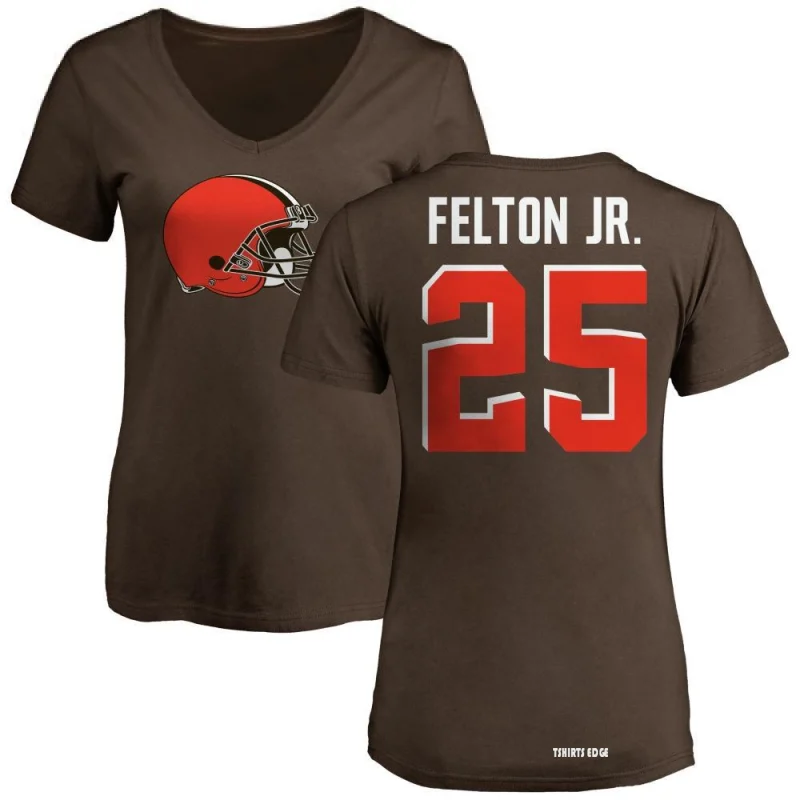 Demetric Felton Jr. Name & Number T-Shirt - Brown - Tshirtsedge