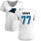 Women's Deonte Brown Name & Number Slim Fit T-Shirt - White