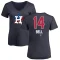 Women's Derek Bell Name and Number Banner Wave V-Neck T-Shirt - Navy