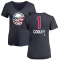 Women's Devin Cooley Name and Number Banner Wave V-Neck T-Shirt - Navy