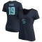 Women's Devin Shore Name & Number V-Neck T-Shirt - Navy