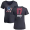 Women's Devin Sweet Name and Number Banner Wave V-Neck T-Shirt - Navy