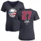 Women's Devon Levi Name and Number Banner Wave V-Neck T-Shirt - Navy