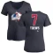 Women's Devon Toews Name and Number Banner Wave V-Neck T-Shirt - Navy