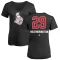 Women's Dillon Heatherington Name and Number Banner Wave V-Neck T-Shirt - Black