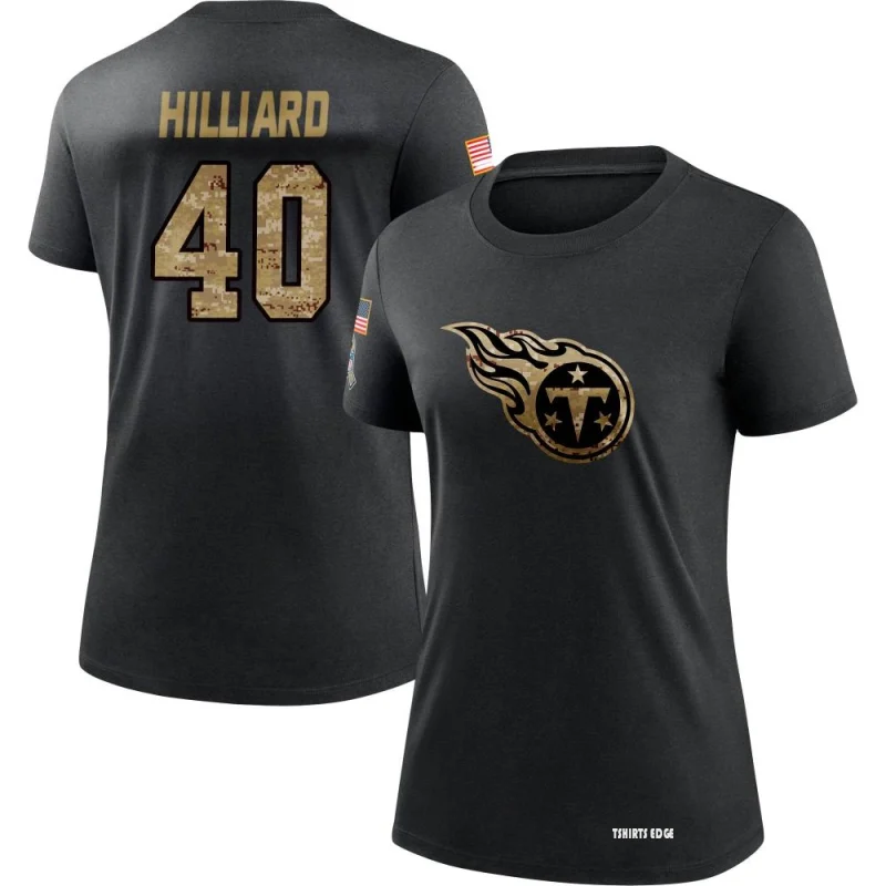 Women's Dontrell Hilliard 2020 Salute To Service Performance T-Shirt -  Black - Tshirtsedge