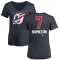 Women's Dougie Hamilton Name and Number Banner Wave V-Neck T-Shirt - Navy