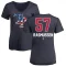 Women's Drew Rasmussen Name and Number Banner Wave V-Neck T-Shirt - Navy