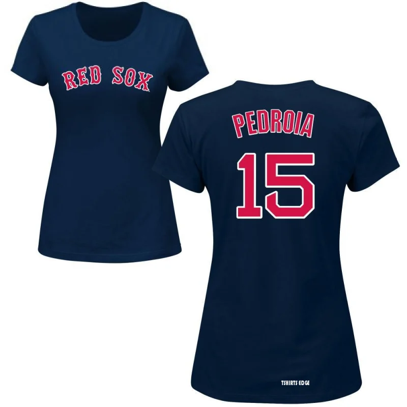 Women's Dustin Pedroia Name & Number T-Shirt - Red - Tshirtsedge