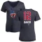 Women's Dusty Baker Name and Number Banner Wave V-Neck T-Shirt - Navy