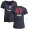 Women's Edouard Julien Name and Number Banner Wave V-Neck T-Shirt - Navy