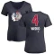 Women's Elmer Vasko Name and Number Banner Wave V-Neck T-Shirt - Navy