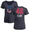 Women's Emmanuel Clase Name and Number Banner Wave V-Neck T-Shirt - Navy