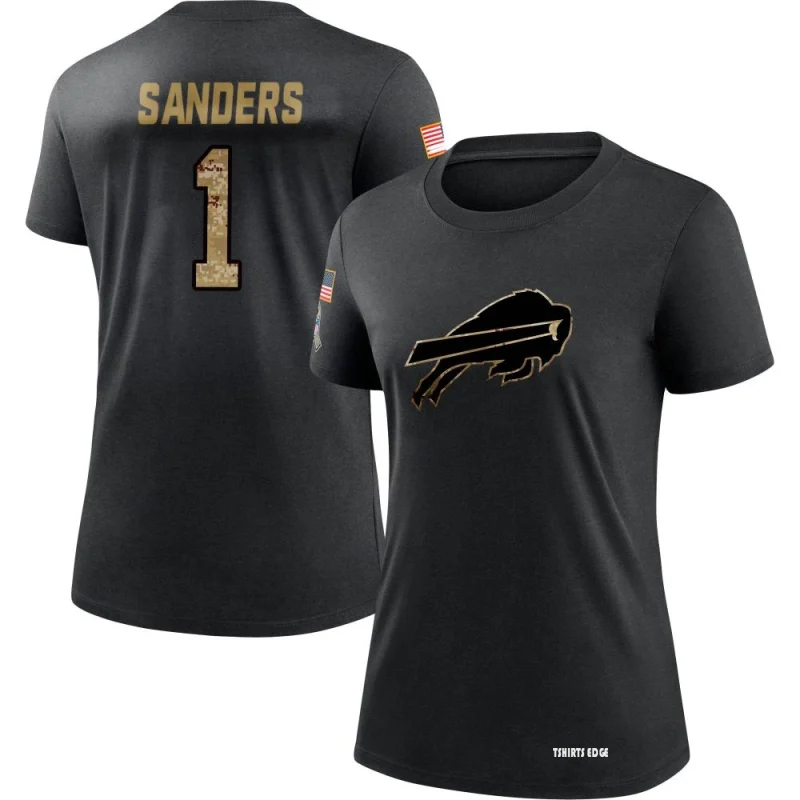 Women's Emmanuel Sanders 2020 Salute To Service Performance T-Shirt - Black  - Tshirtsedge