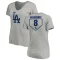 Women's Enrique Hernandez RBI Slim Fit V-Neck T-Shirt - Heathered Gray