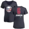 Women's Erik Johnson Name and Number Banner Wave V-Neck T-Shirt - Navy