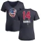 Women's Ernie Banks Name and Number Banner Wave V-Neck T-Shirt - Navy