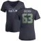 Women's Evan Brown Name & Number Slim Fit T-Shirt - Navy