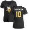 Women's Fran Tarkenton Name & Number Slim Fit T-Shirt - Black