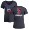 Women's Freddie Freeman Name and Number Banner Wave V-Neck T-Shirt - Navy