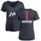 Women's Garrett Hampson Name and Number Banner Wave V-Neck T-Shirt - Navy