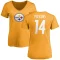 Women's George Pickens Name & Number Slim Fit T-Shirt - Gold