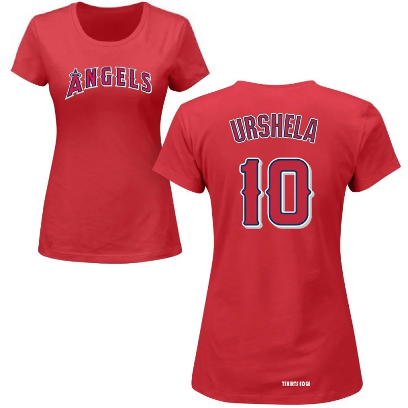 Women's Gio Urshela Name & Number T-Shirt - Red - Tshirtsedge