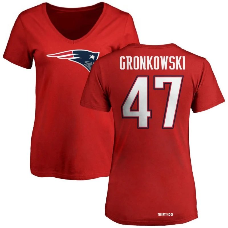 Glenn Gronkowski Name & Number T-Shirt - Red - Tshirtsedge