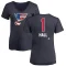 Women's Glenn Hall Name and Number Banner Wave V-Neck T-Shirt - Navy