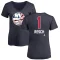 Women's Glenn Resch Name and Number Banner Wave V-Neck T-Shirt - Navy